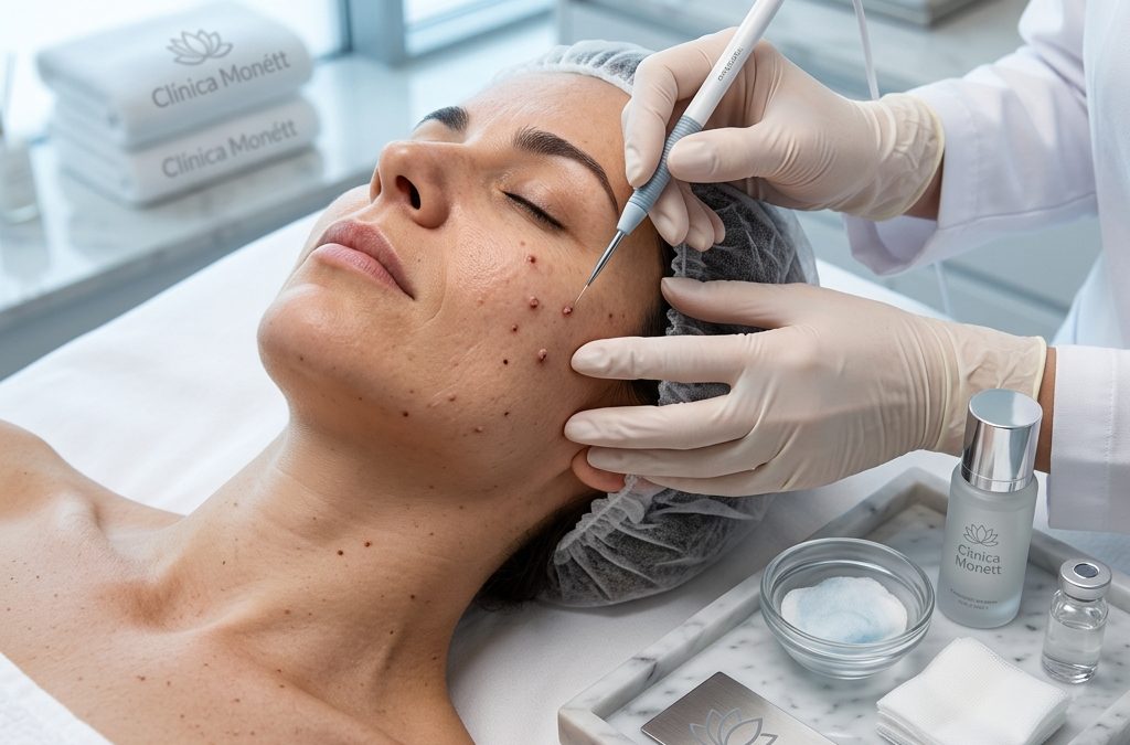 Eliminación de lesiones faciales (verrugas)